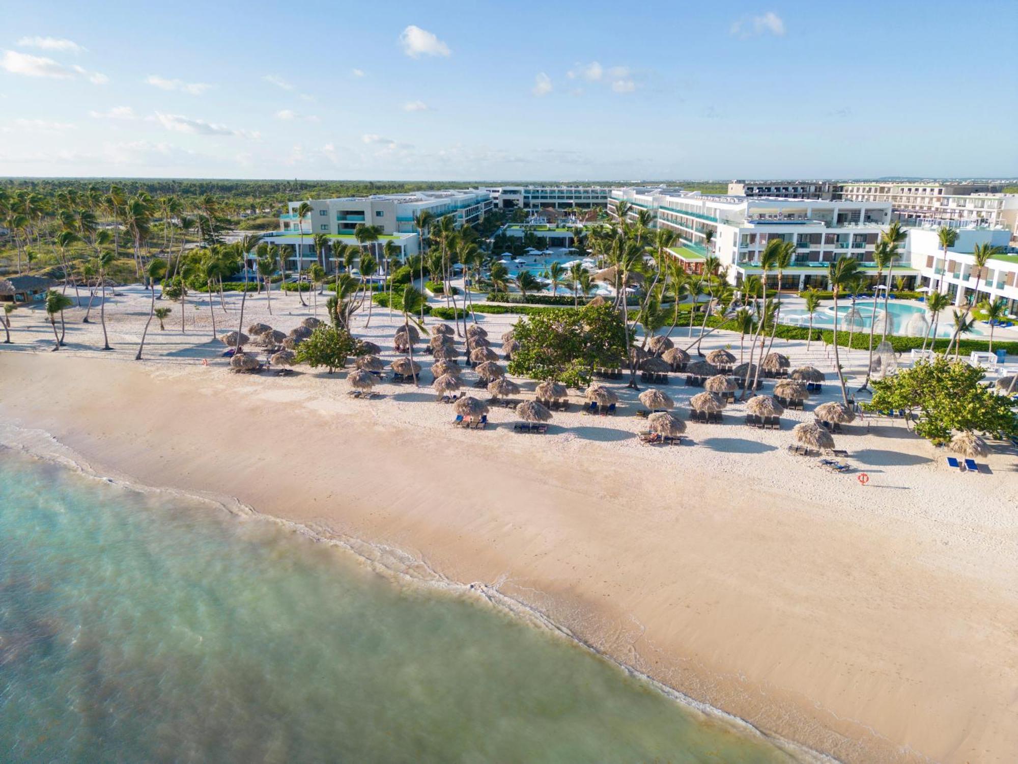 Serenade Punta Cana Beach & Spa Resort Exterior foto Aerial view of the beach at Hard Rock Hotel & Casino Punta Cana